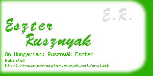 eszter rusznyak business card